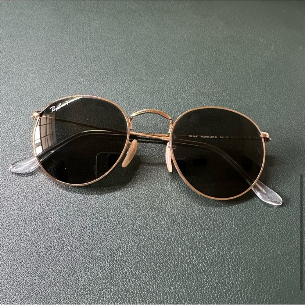 RAY BAN Polarized Round Metal Sunglasses